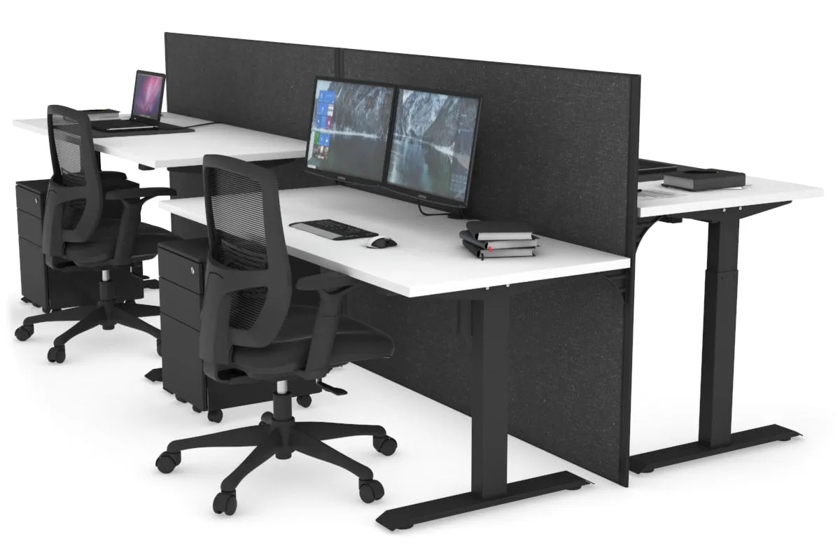 Just Right Height Adjustable 4 Person Bench Workstation [1200L x 700W]