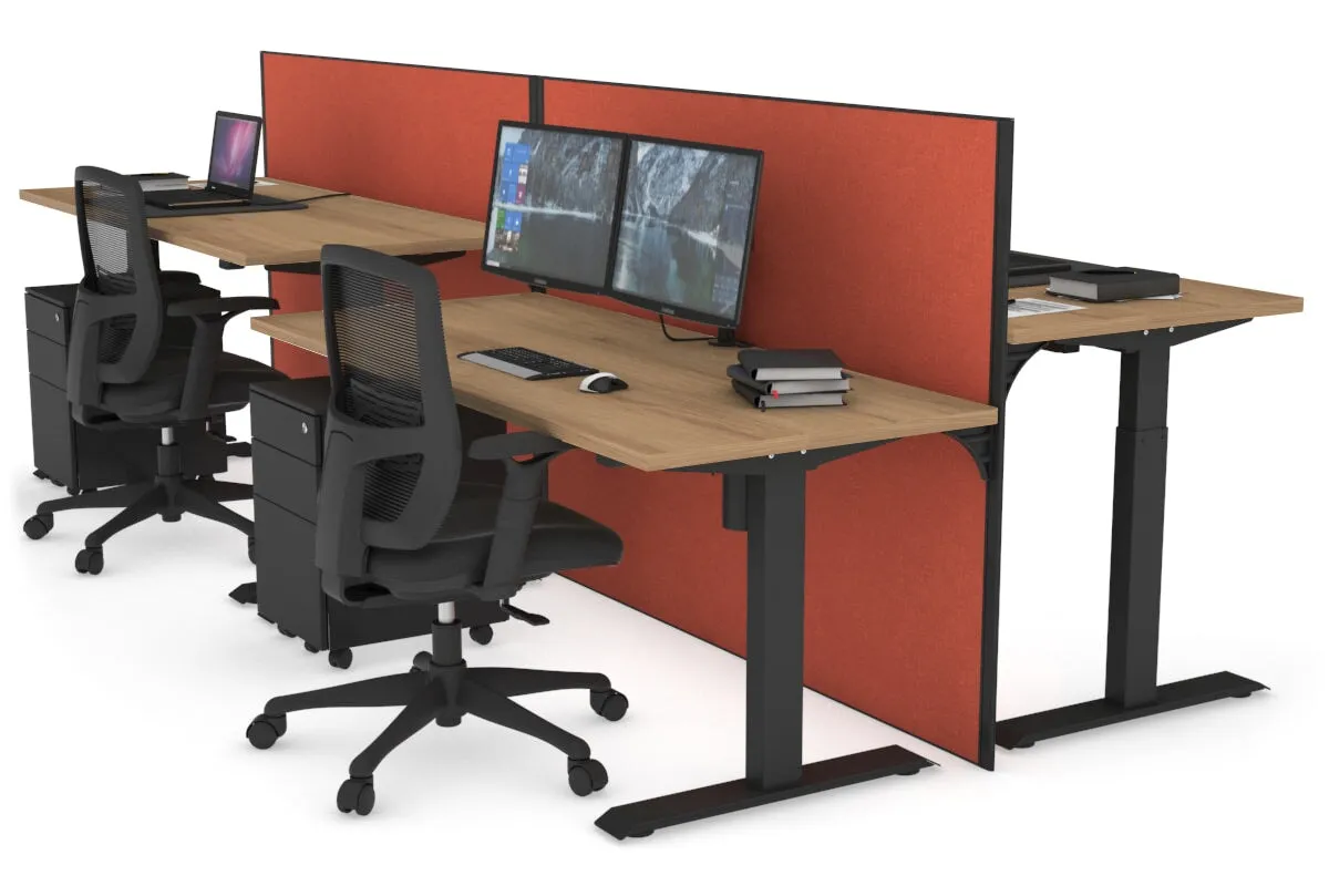 Just Right Height Adjustable 4 Person Bench Workstation [1200L x 700W]