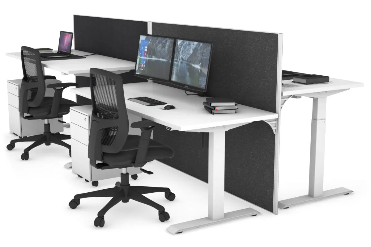 Just Right Height Adjustable 4 Person Bench Workstation [1200L x 700W]