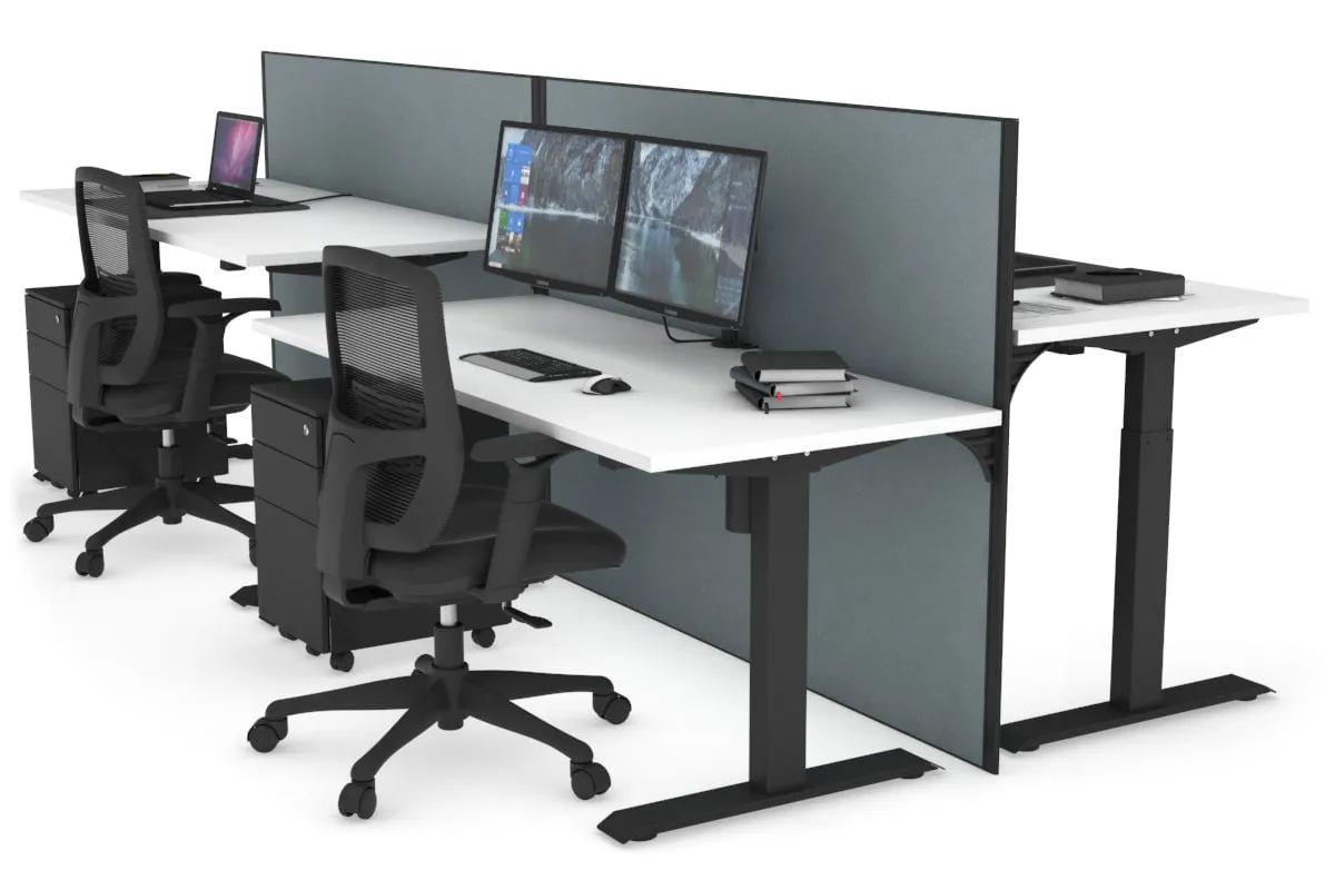 Just Right Height Adjustable 4 Person Bench Workstation [1200L x 700W]