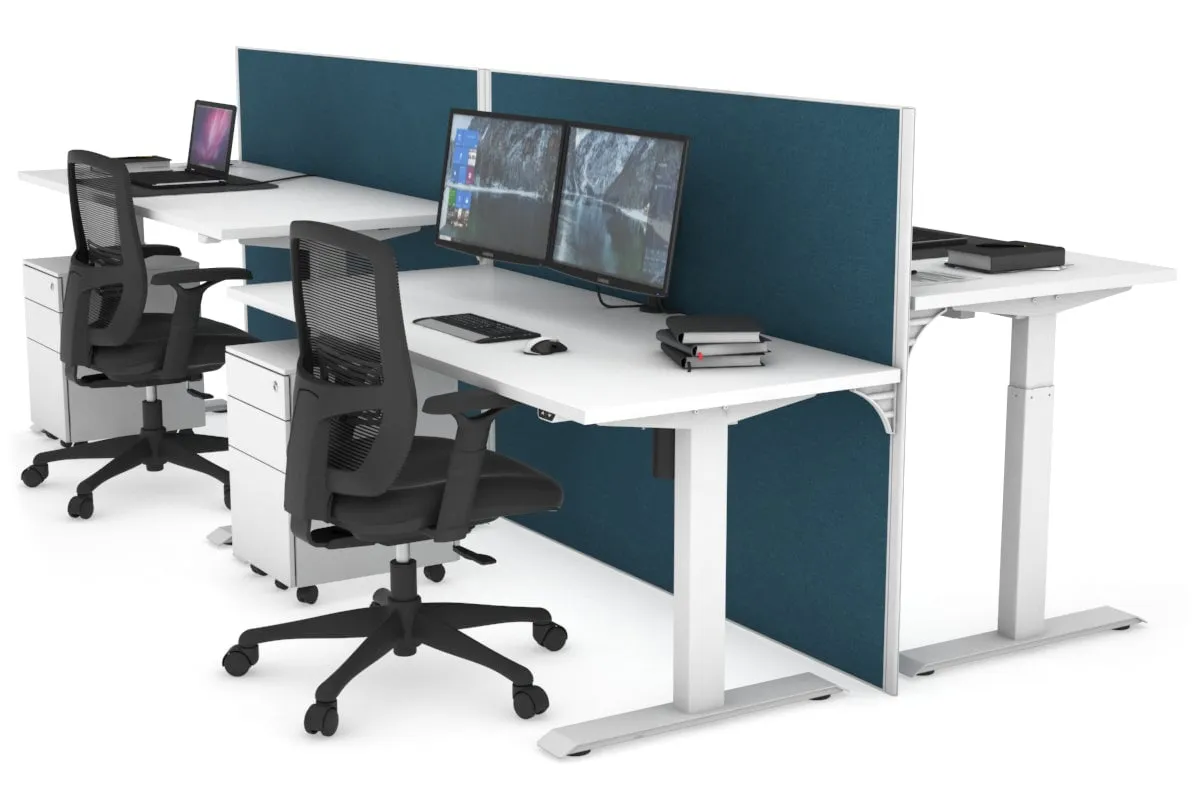 Just Right Height Adjustable 4 Person Bench Workstation [1200L x 700W]