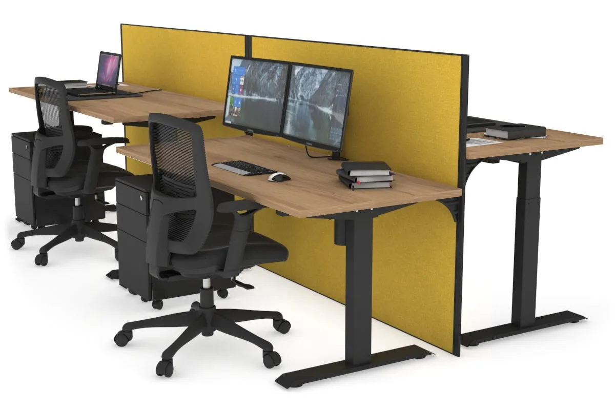 Just Right Height Adjustable 4 Person Bench Workstation [1200L x 700W]