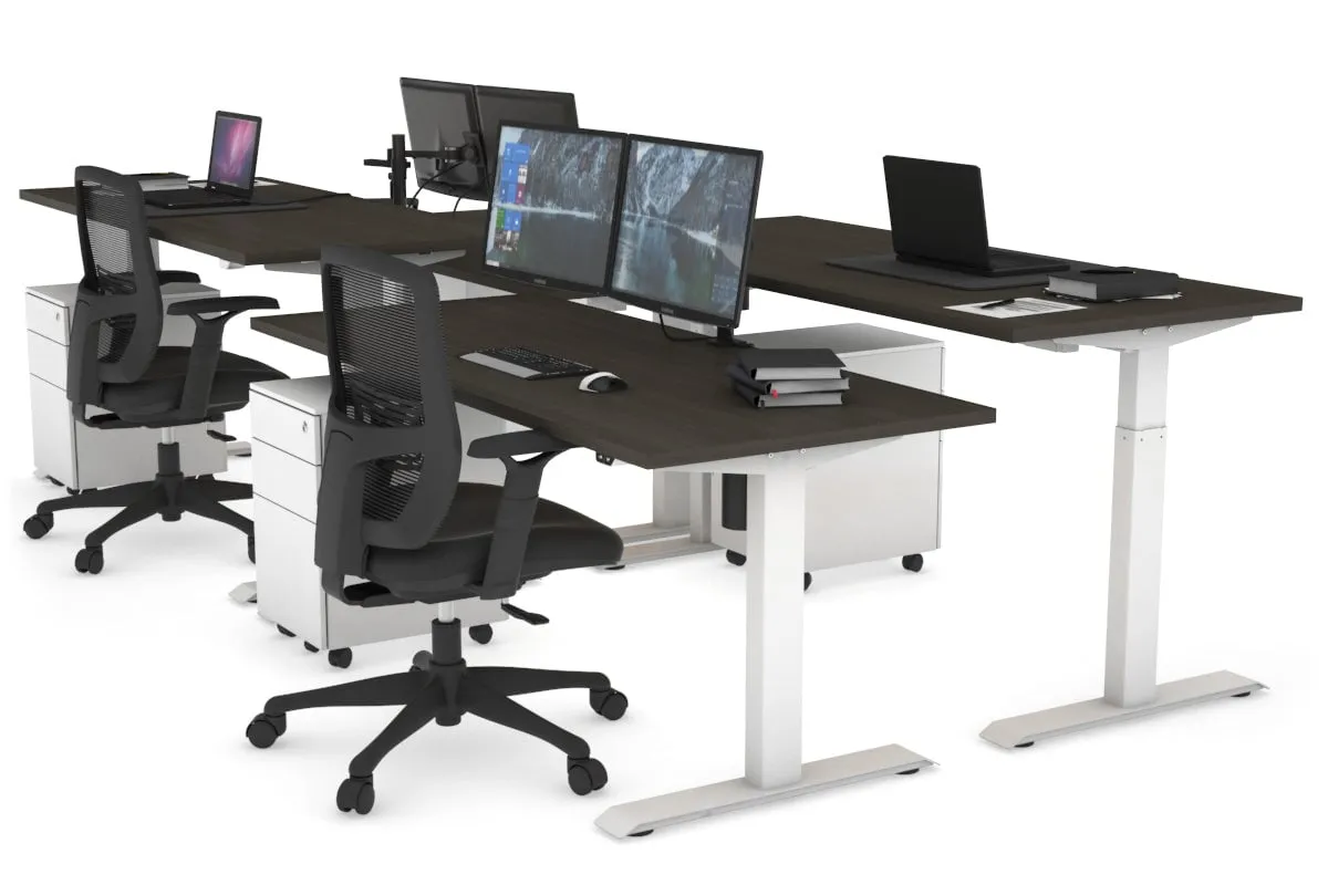 Just Right Height Adjustable 4 Person Bench Workstation [1200L x 700W]