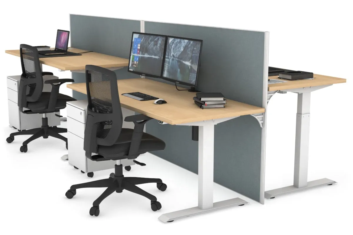 Just Right Height Adjustable 4 Person Bench Workstation [1200L x 700W]