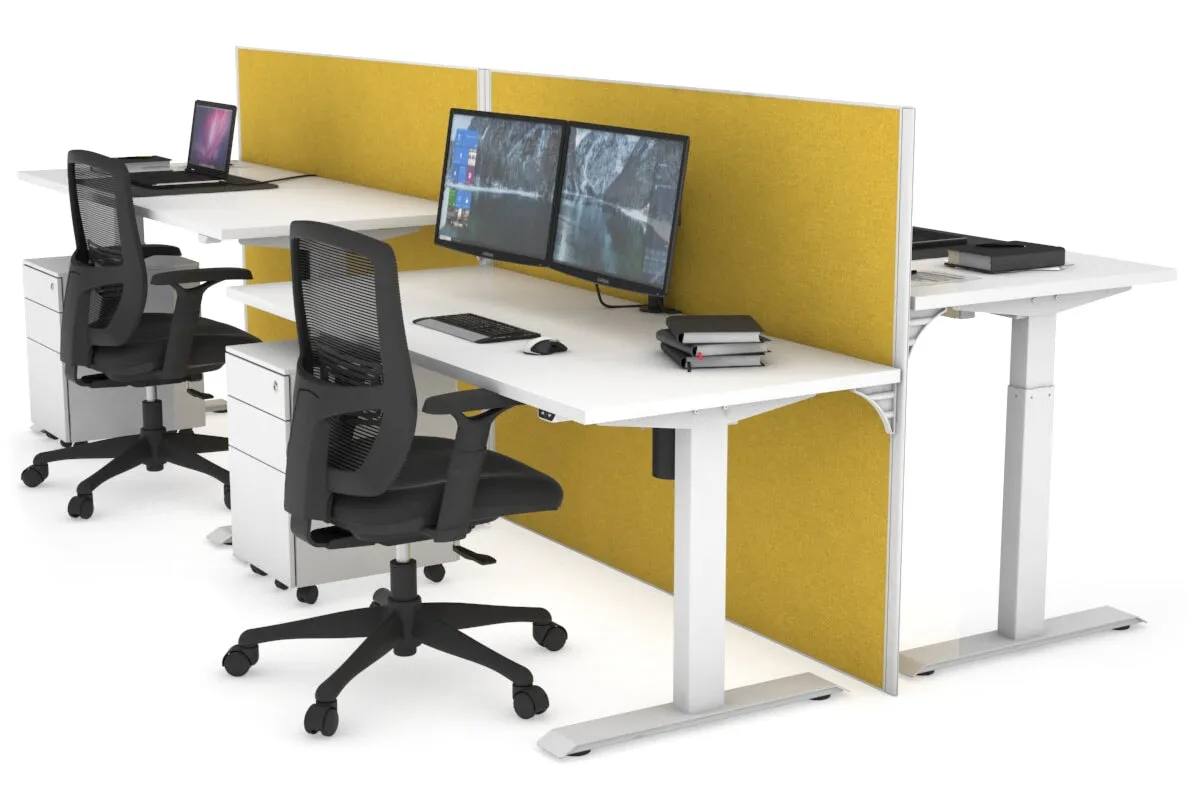 Just Right Height Adjustable 4 Person Bench Workstation [1200L x 700W]