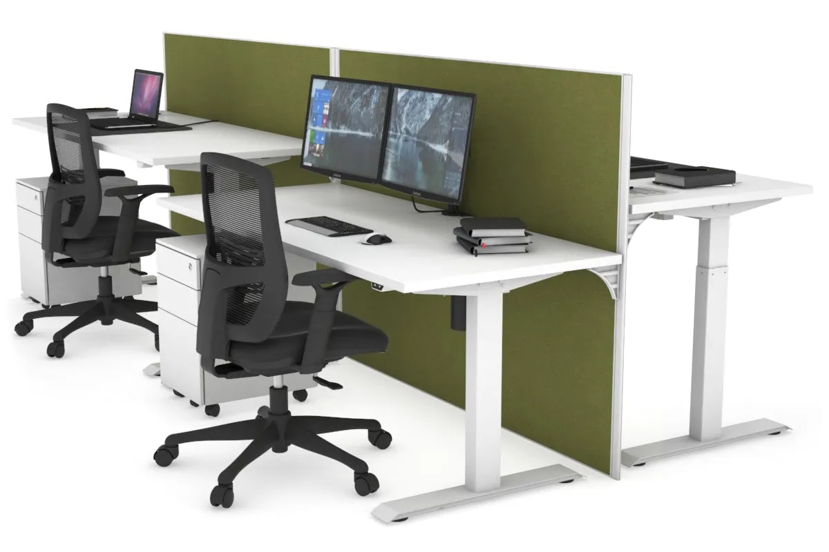 Just Right Height Adjustable 4 Person Bench Workstation [1200L x 700W]