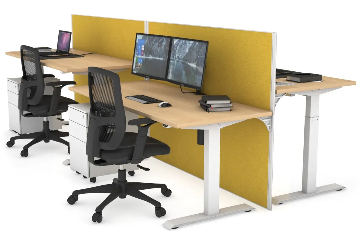 Just Right Height Adjustable 4 Person Bench Workstation [1200L x 700W]