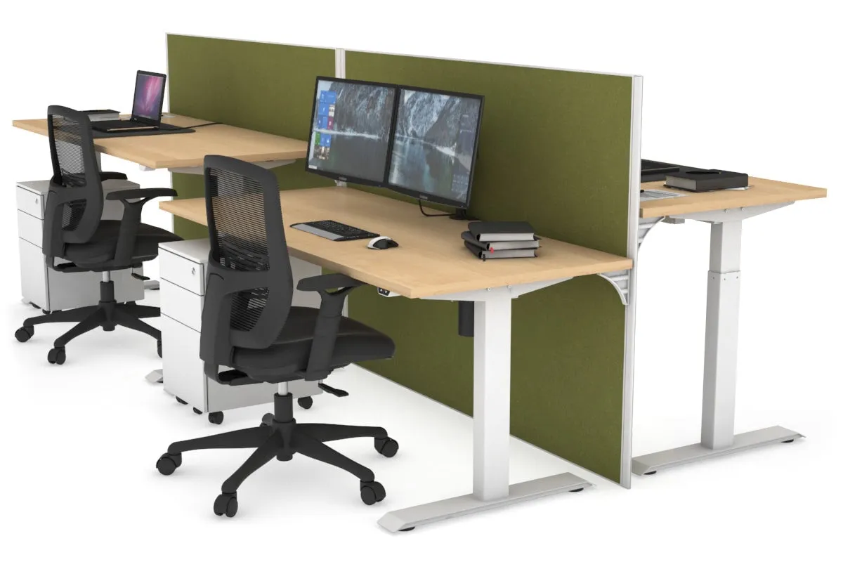 Just Right Height Adjustable 4 Person Bench Workstation [1200L x 700W]