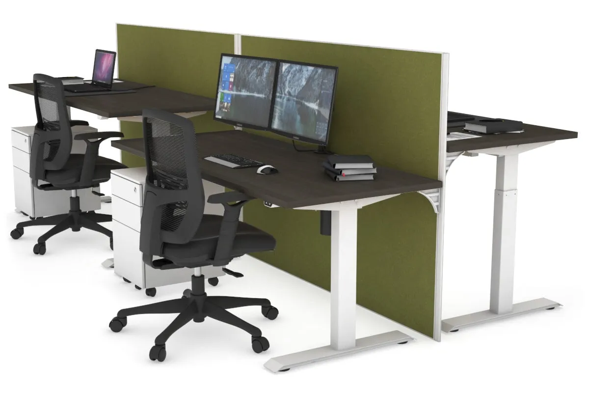 Just Right Height Adjustable 4 Person Bench Workstation [1200L x 700W]