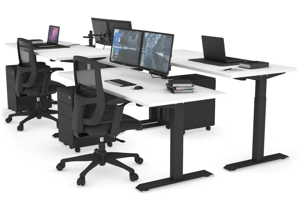 Just Right Height Adjustable 4 Person Bench Workstation [1200L x 700W]