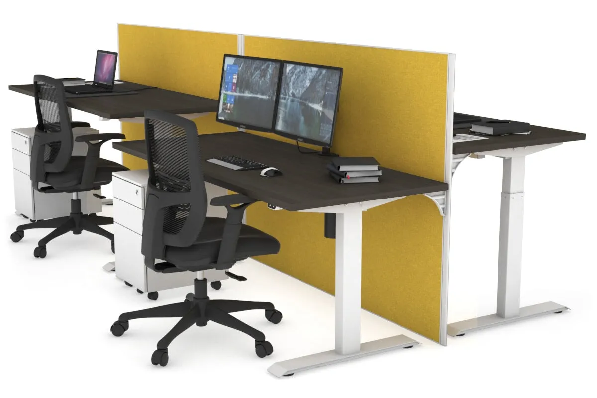 Just Right Height Adjustable 4 Person Bench Workstation [1200L x 700W]