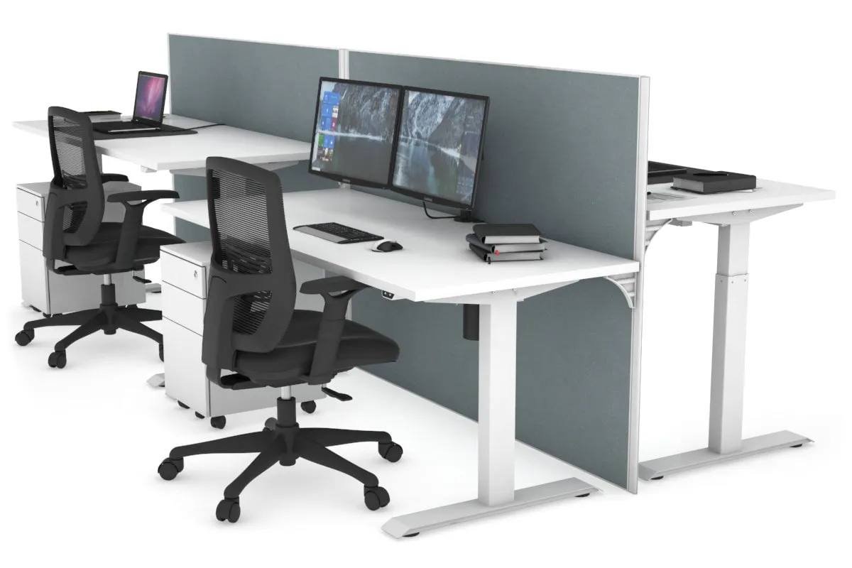 Just Right Height Adjustable 4 Person Bench Workstation [1200L x 700W]