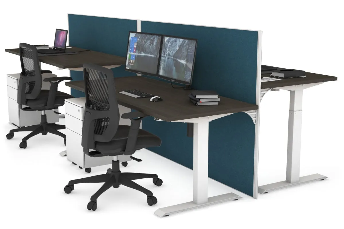 Just Right Height Adjustable 4 Person Bench Workstation [1200L x 700W]