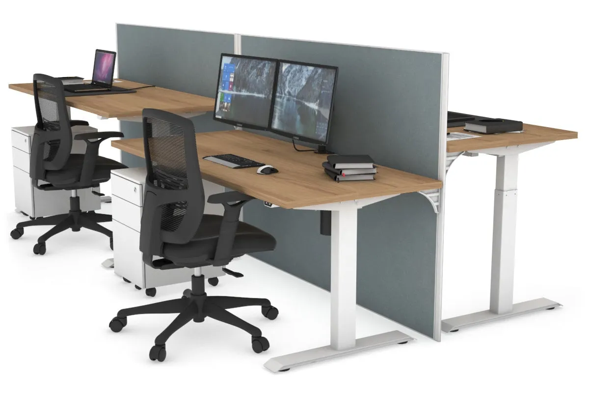 Just Right Height Adjustable 4 Person Bench Workstation [1200L x 700W]