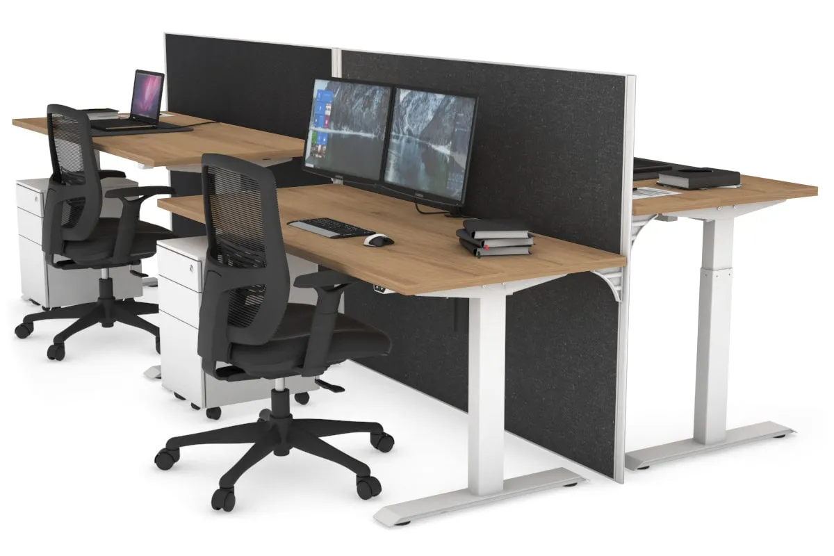 Just Right Height Adjustable 4 Person Bench Workstation [1200L x 700W]