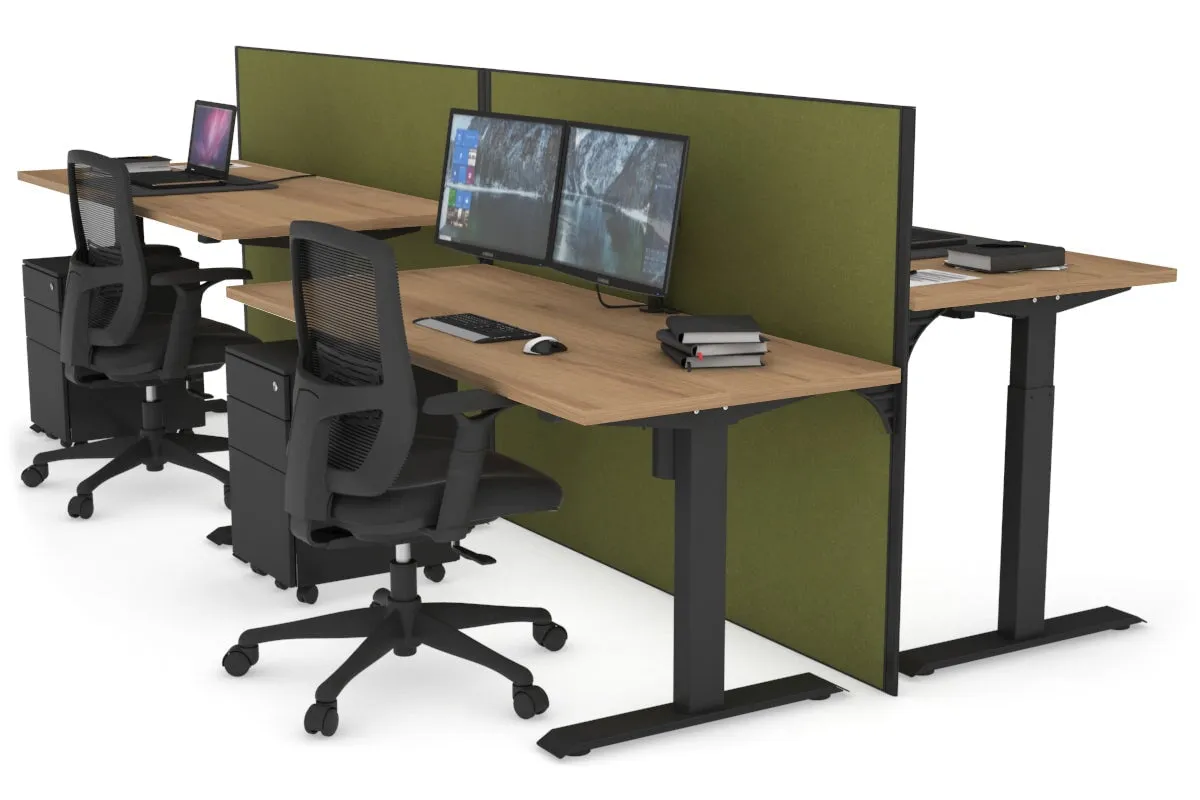 Just Right Height Adjustable 4 Person Bench Workstation [1200L x 700W]