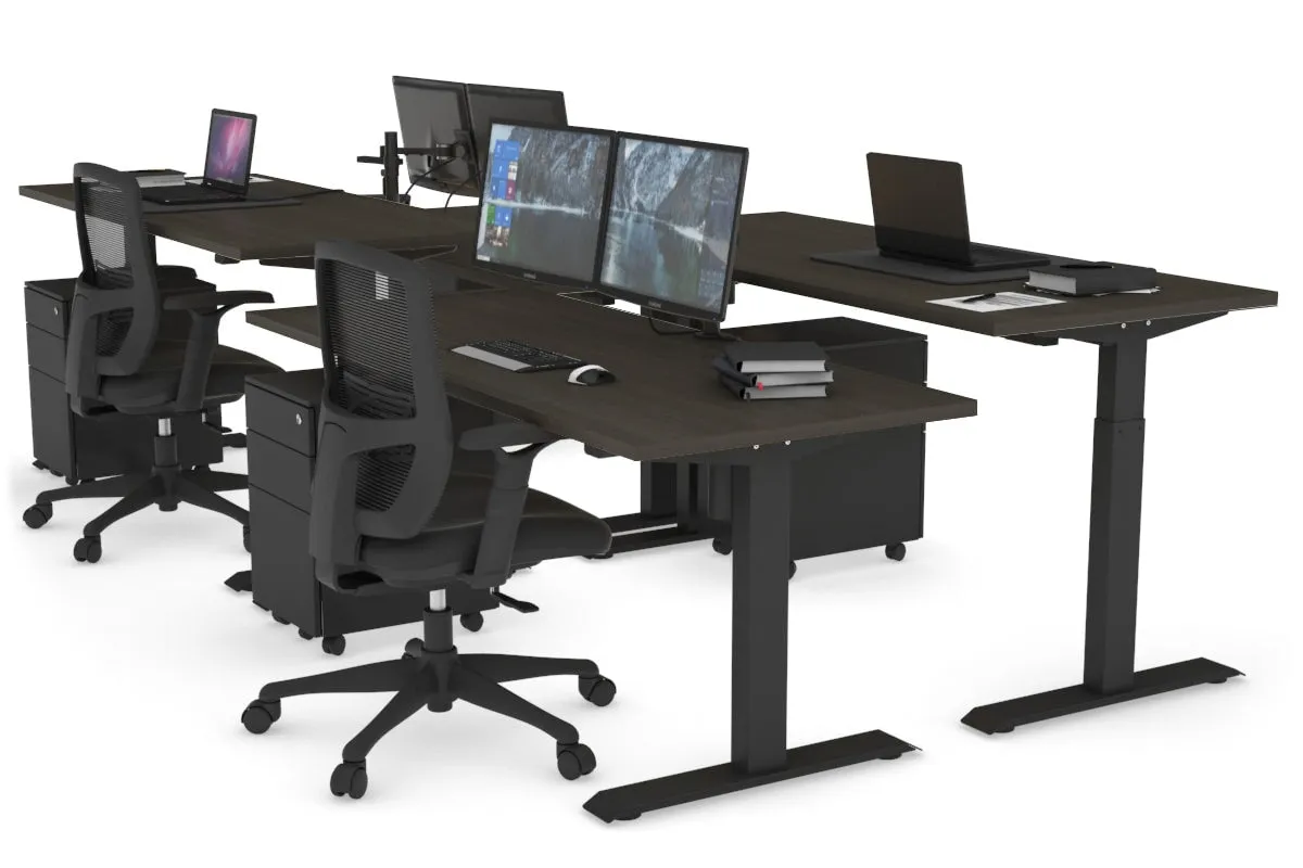 Just Right Height Adjustable 4 Person Bench Workstation [1200L x 700W]