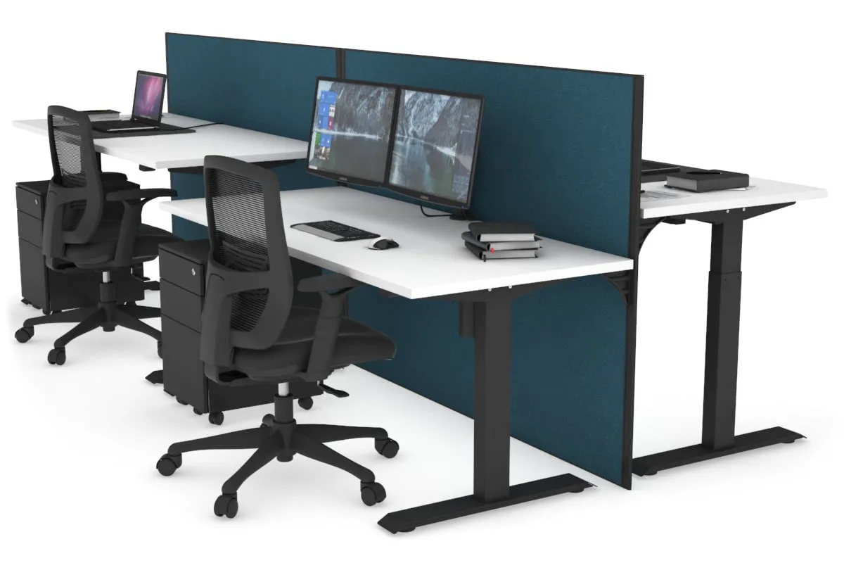 Just Right Height Adjustable 4 Person Bench Workstation [1200L x 700W]