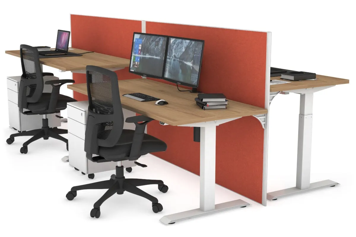 Just Right Height Adjustable 4 Person Bench Workstation [1200L x 700W]