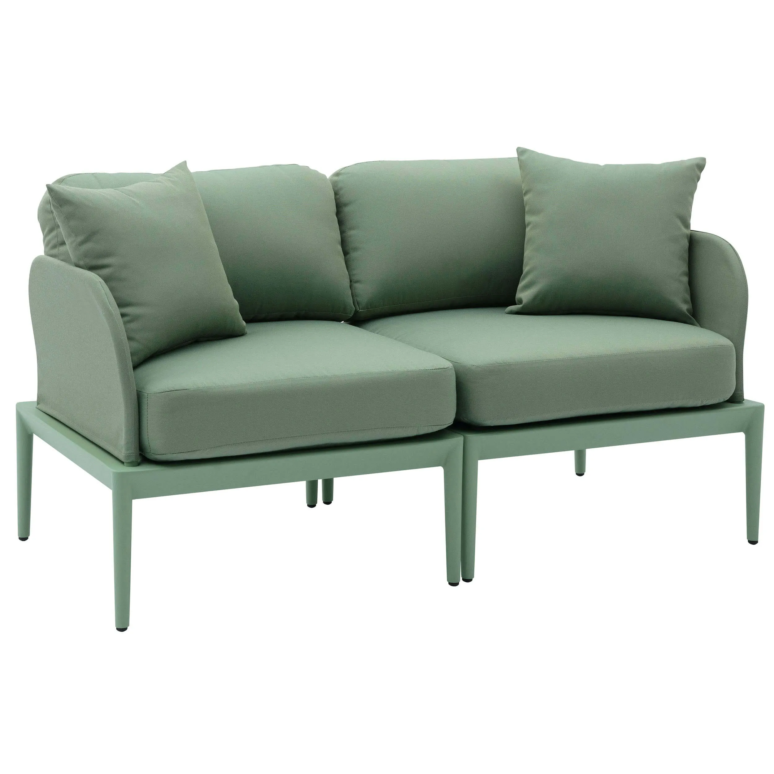 Kapri Outdoor Modular Loveseat, Moss Green