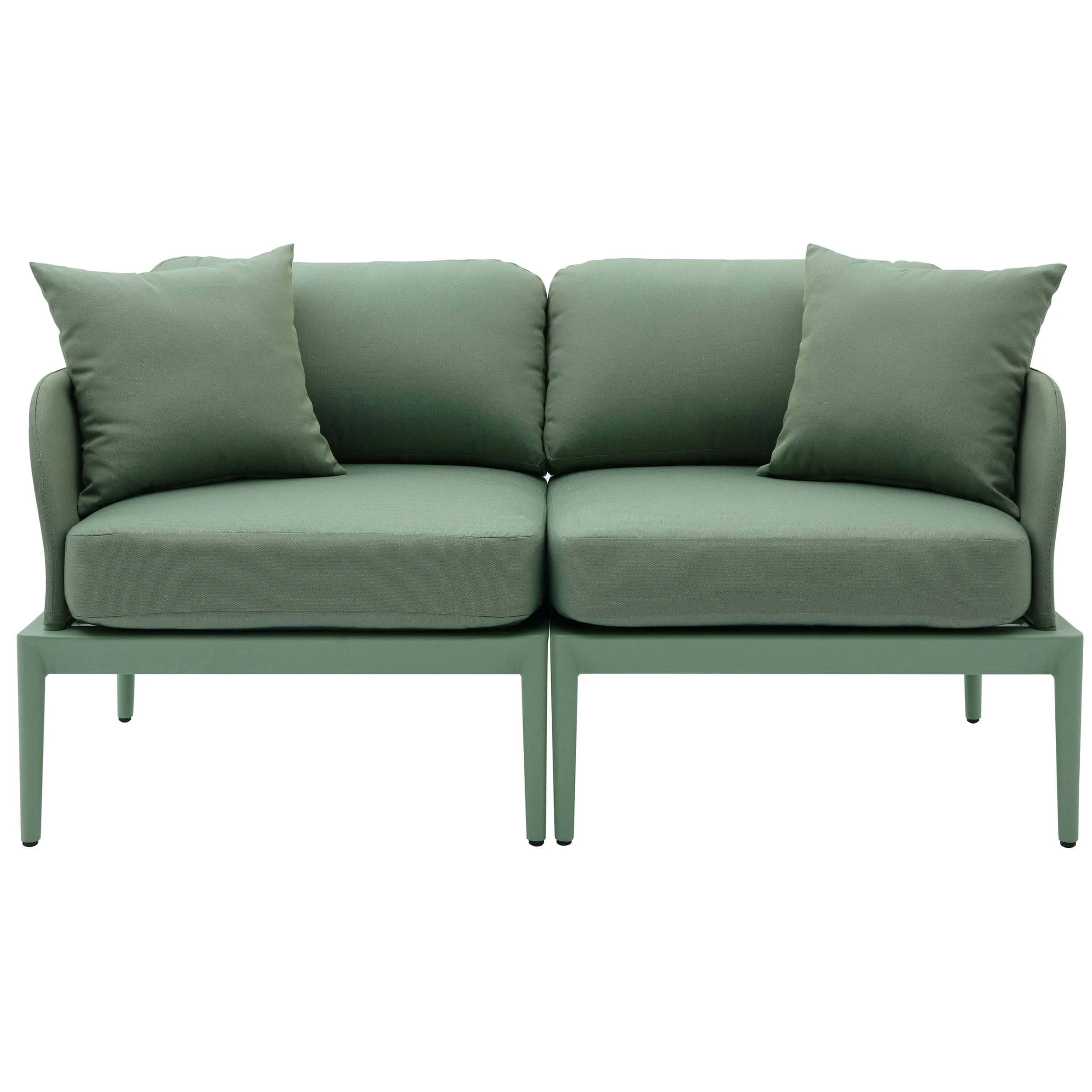 Kapri Outdoor Modular Loveseat, Moss Green