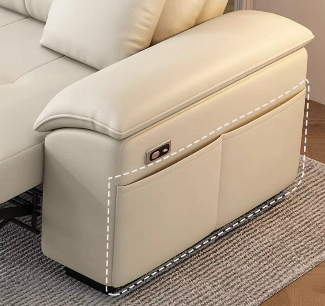 Koma Scratch Resistant Leather Electric Recliner Sofa Bed