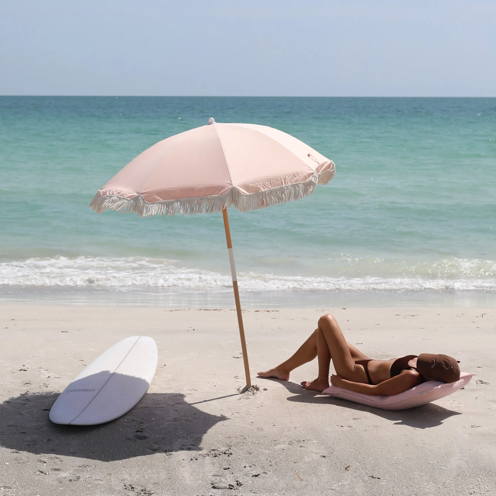 Luxe Beach Umbrella | Salmon