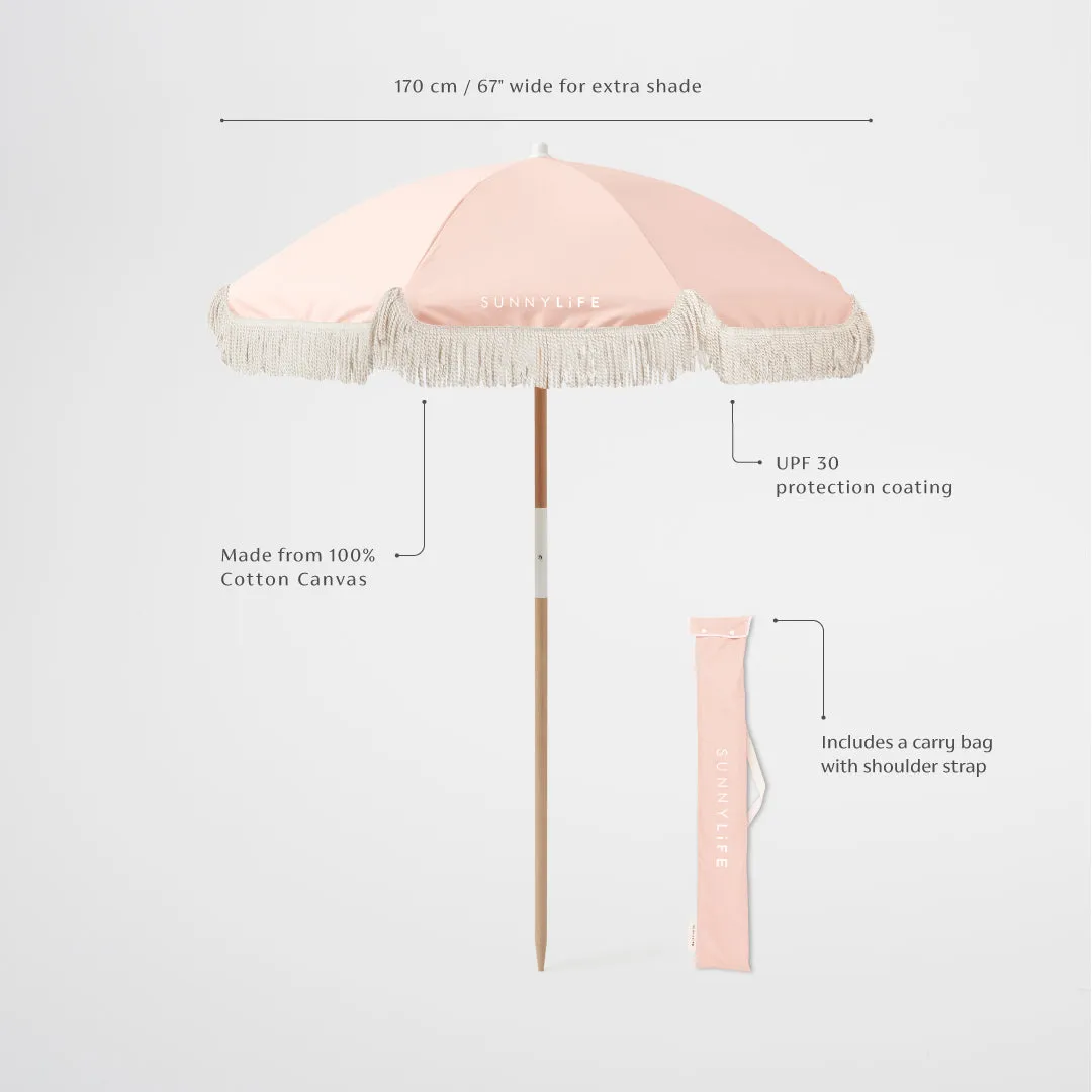 Luxe Beach Umbrella | Salmon