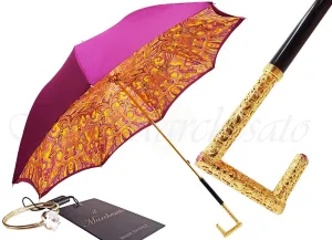 Luxury Double Canopy Fuchsia Umbrella