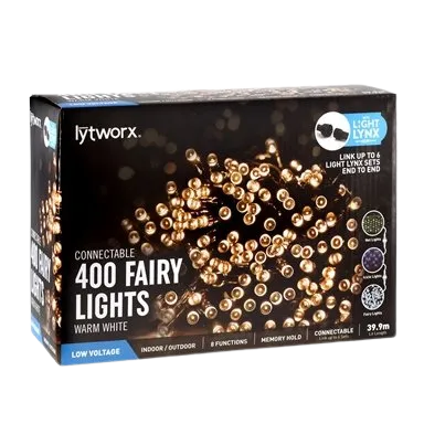 Lytworx 400 LED Warm White Connectable Party Fairy Lights