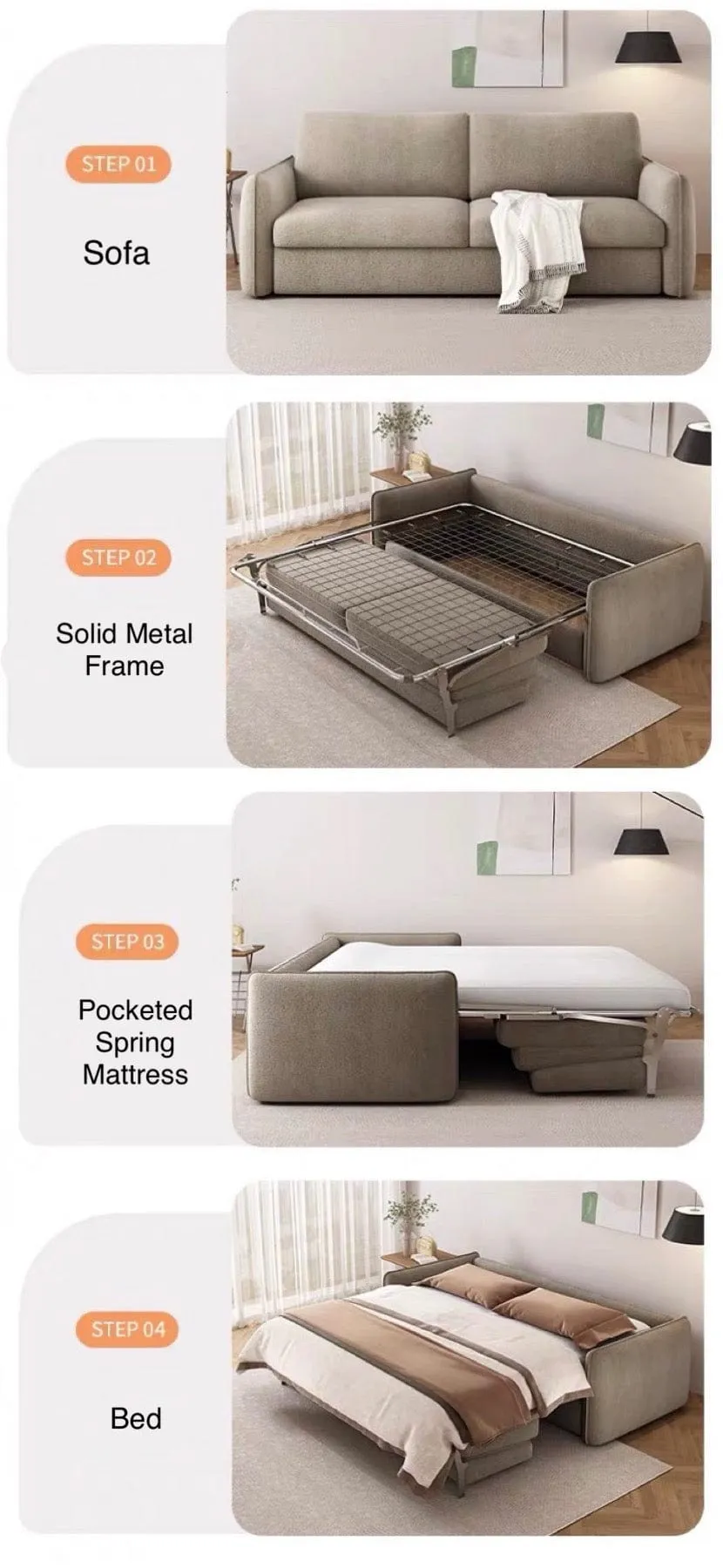 Maisey Scratch Resistant Foldable Sofa Bed with Mattress