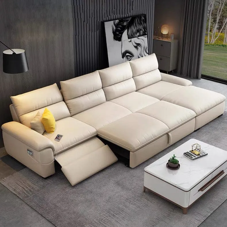 Maurice Electric Recliner Leather Sofa Bed