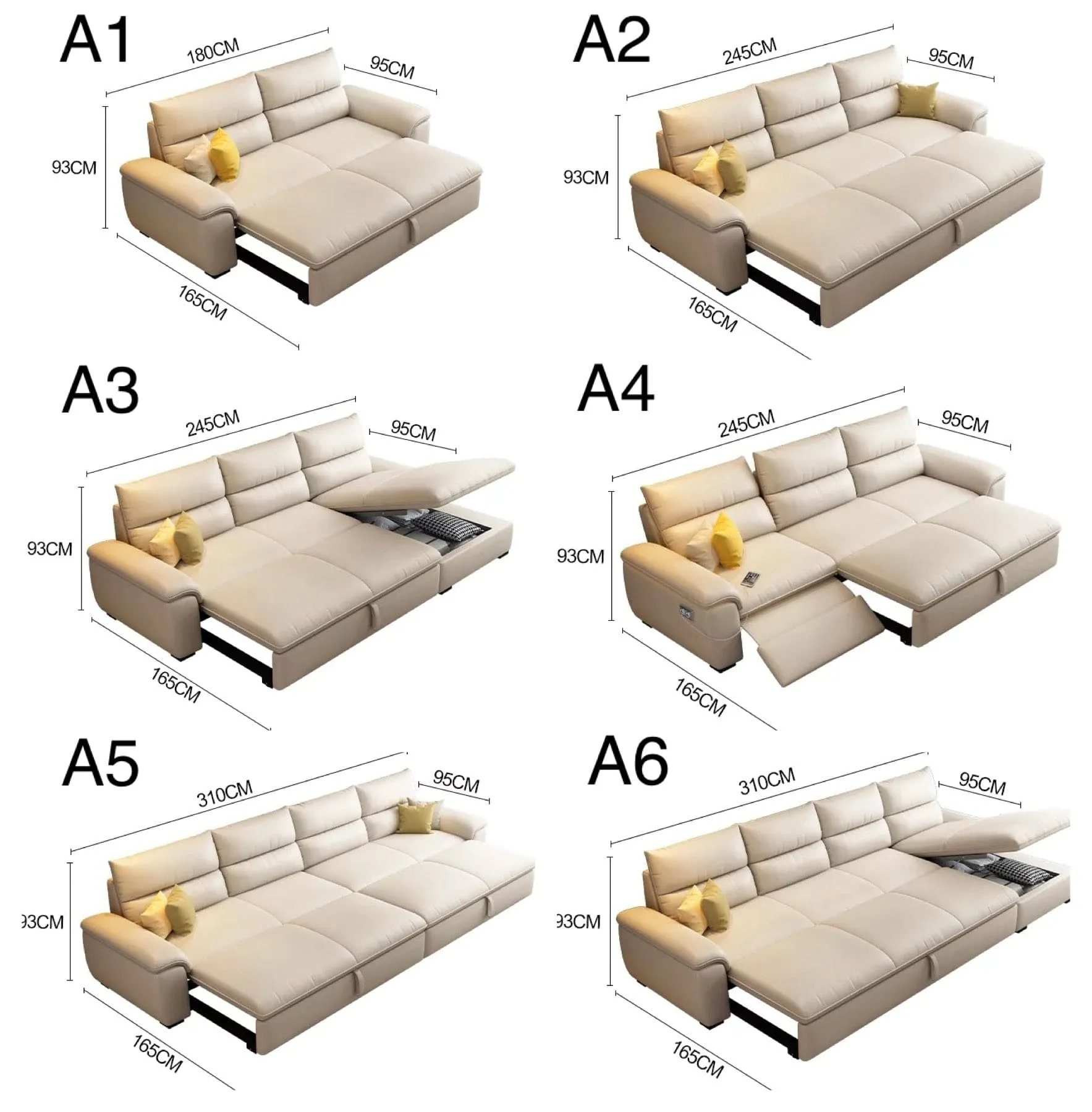 Maurice Electric Recliner Leather Sofa Bed