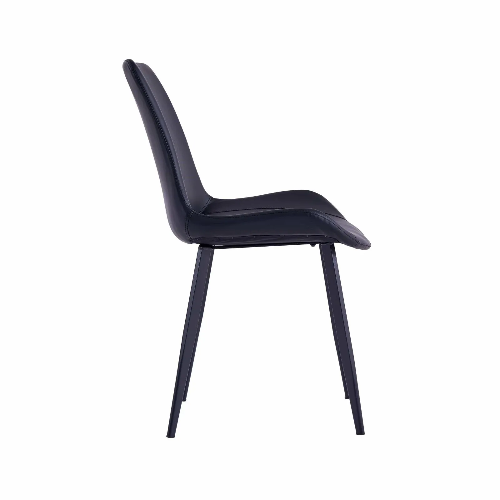 Mendy Dining Chair Black PU Seat and Carbon Steel Frame (Set of Four) by Criterion™