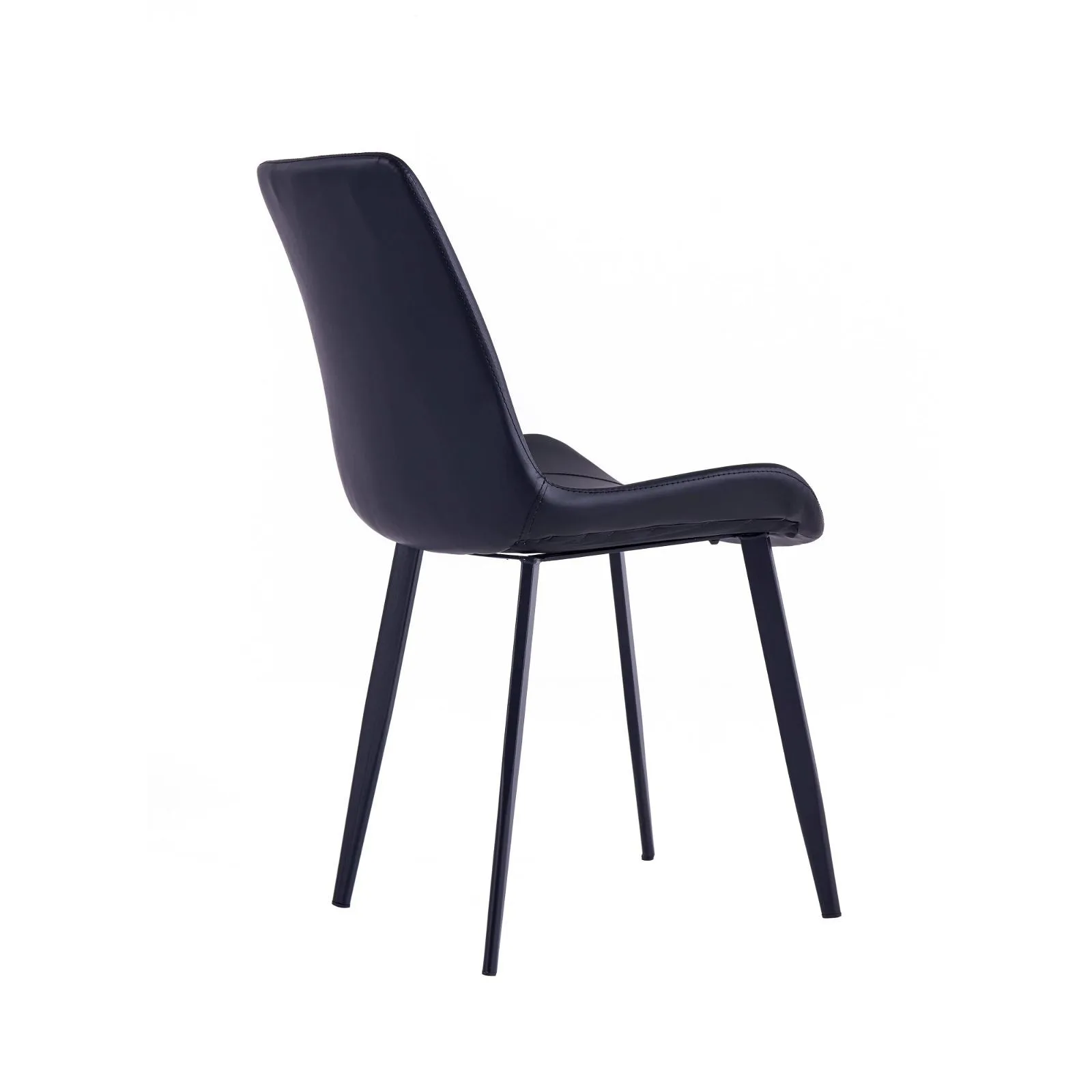 Mendy Dining Chair Black PU Seat and Carbon Steel Frame (Set of Four) by Criterion™