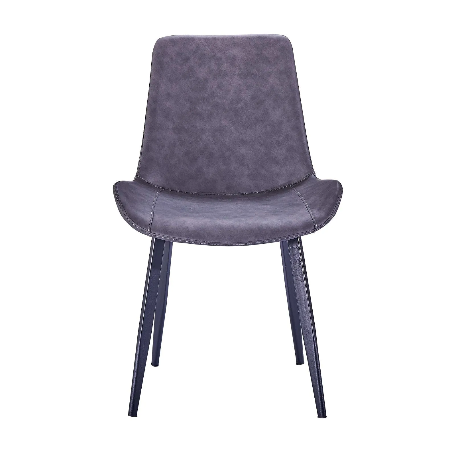 Set of Four Mendy Dining Chairs with Grey PU Seats and Carbon Steel Frame by Criterion™