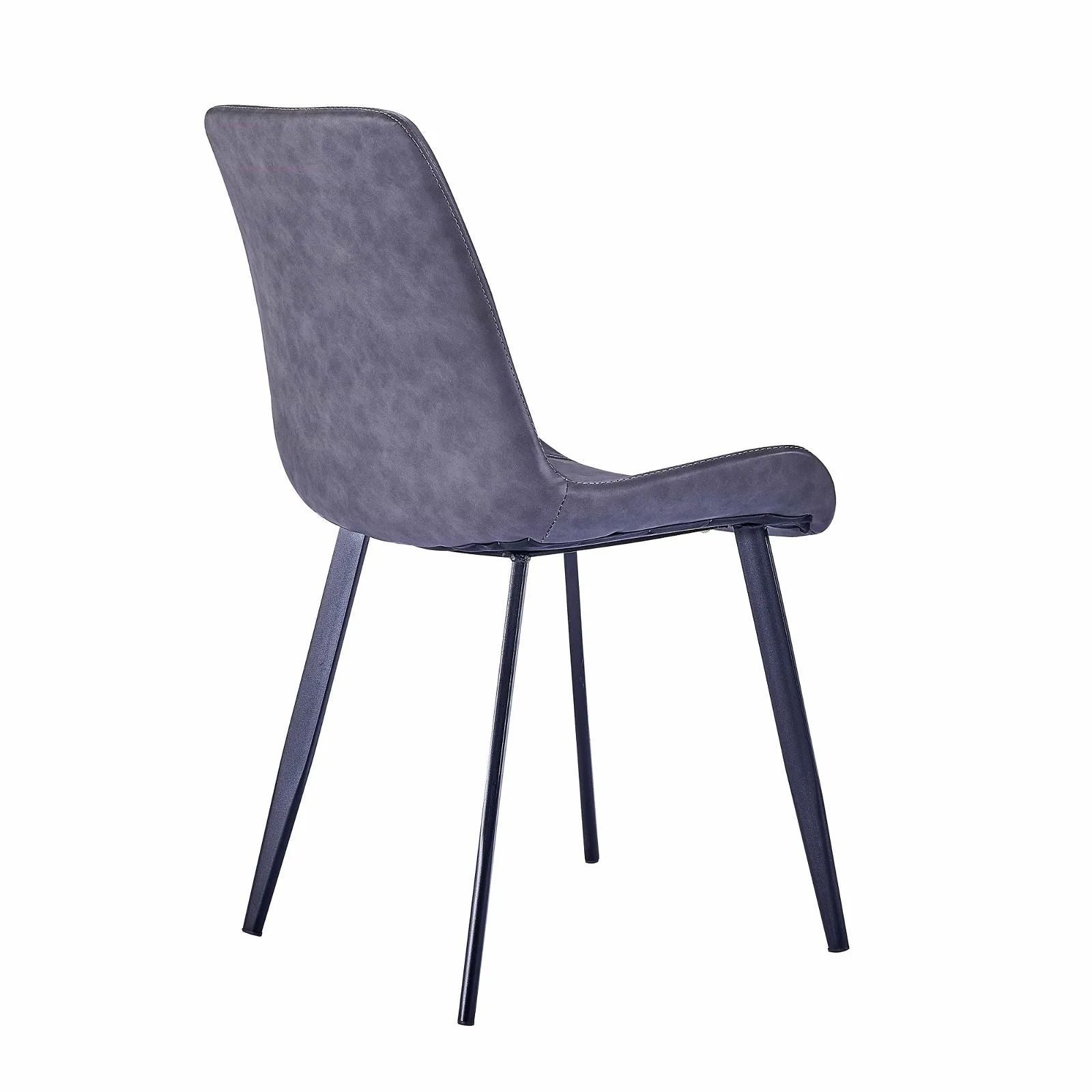 Set of Four Mendy Dining Chairs with Grey PU Seats and Carbon Steel Frame by Criterion™