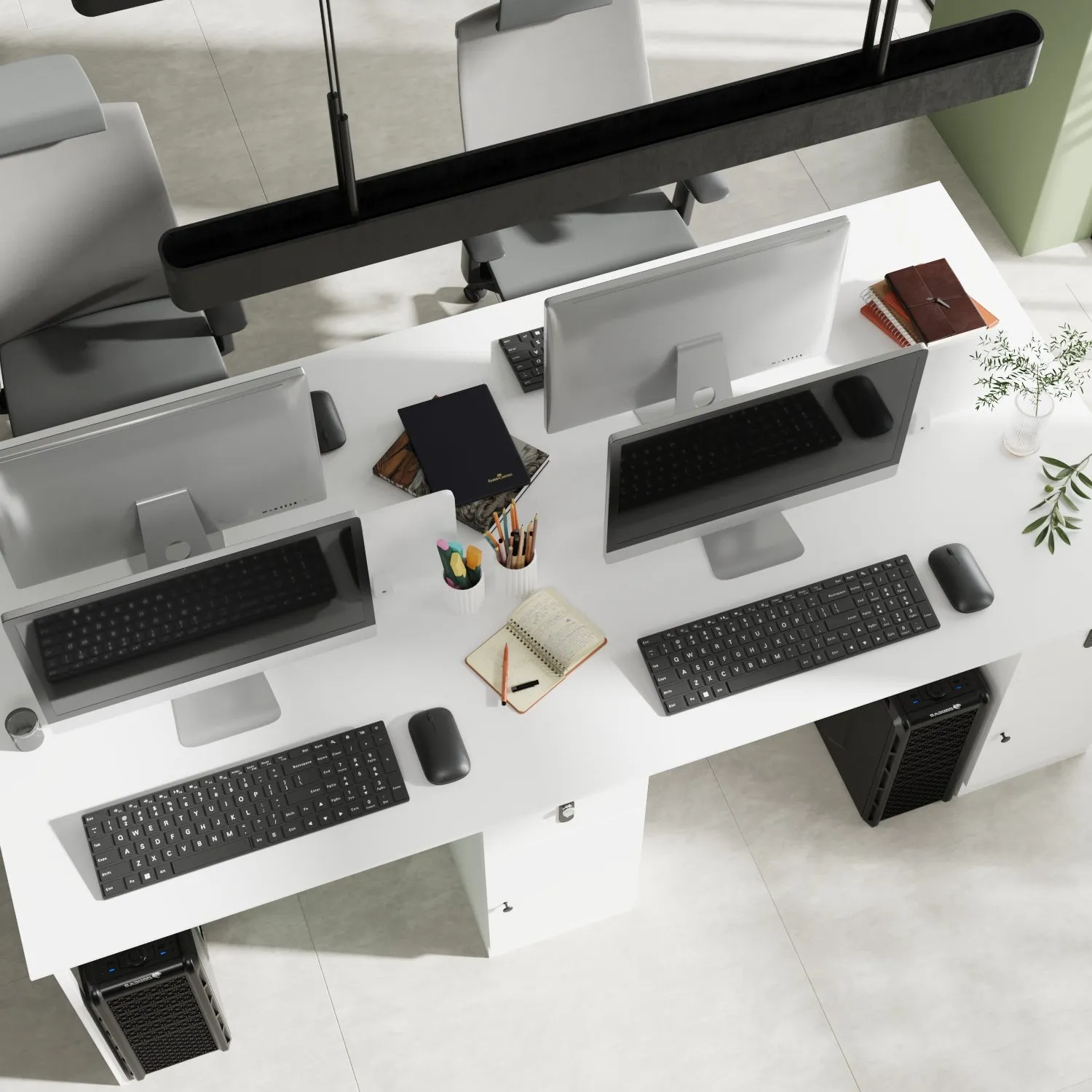 Modern 4 Person Working Desk