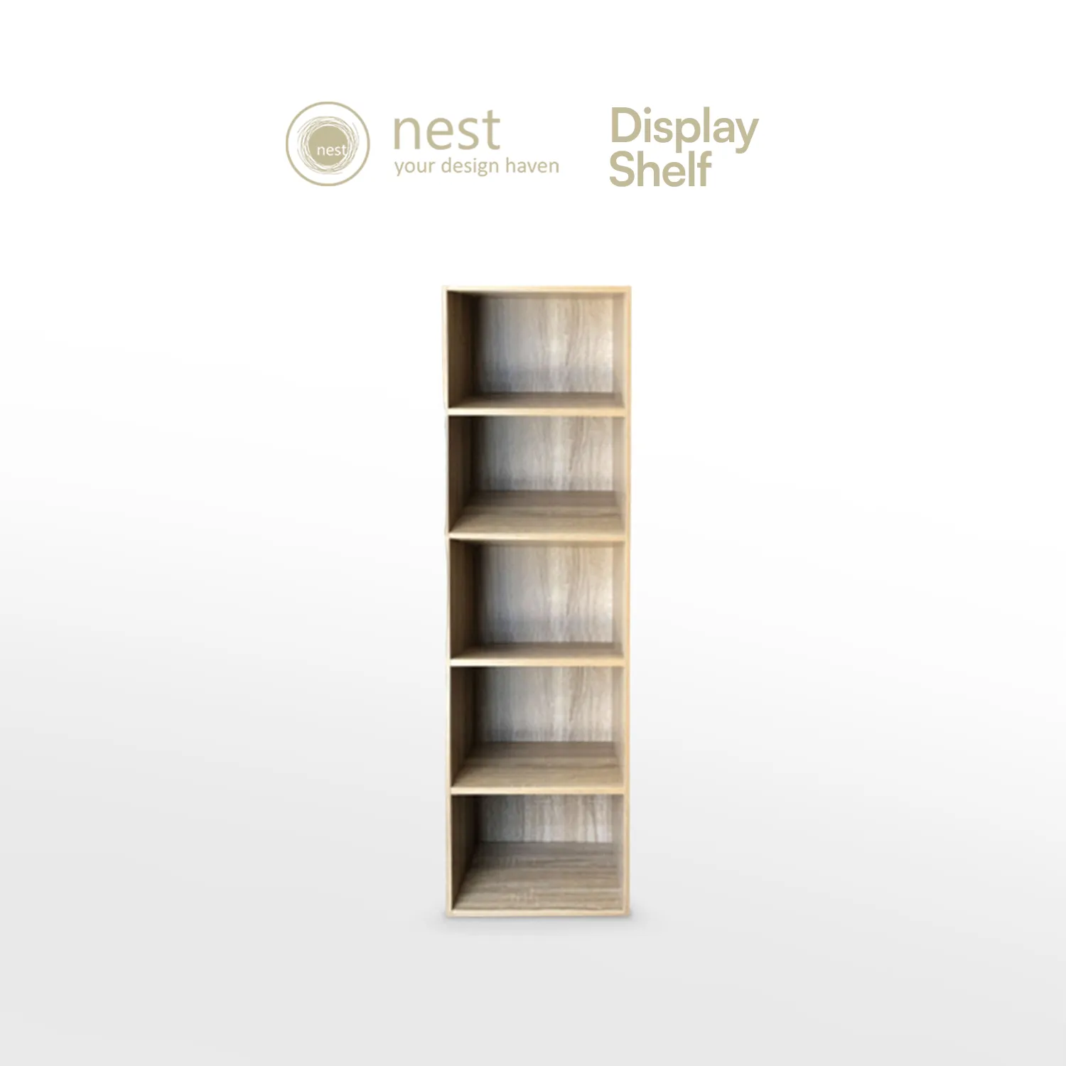 NEST DESIGN LAB Premium 5 Layer Display Shelf - Walnut