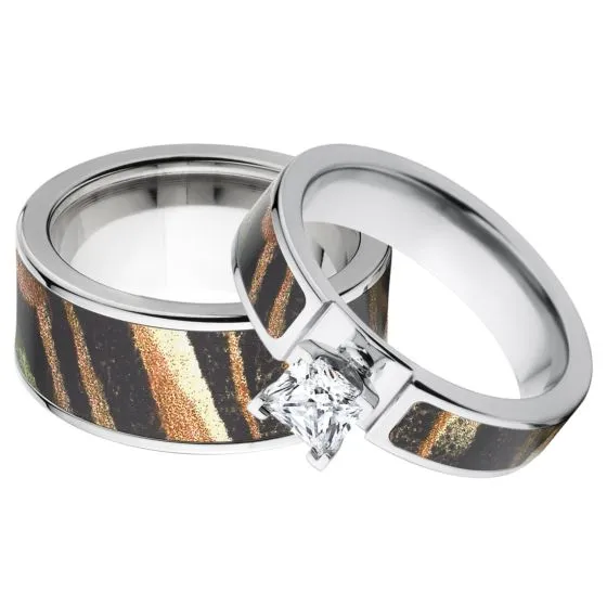 Outdoor Matching Mossy Oak Shadow Grass Camo Ring Set