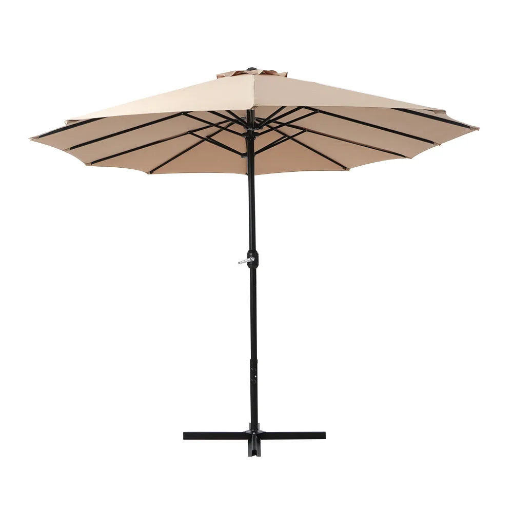 Outdoor Umbrella Twin Umbrella Beach Stand Base Garden Sun Shade 4.57m