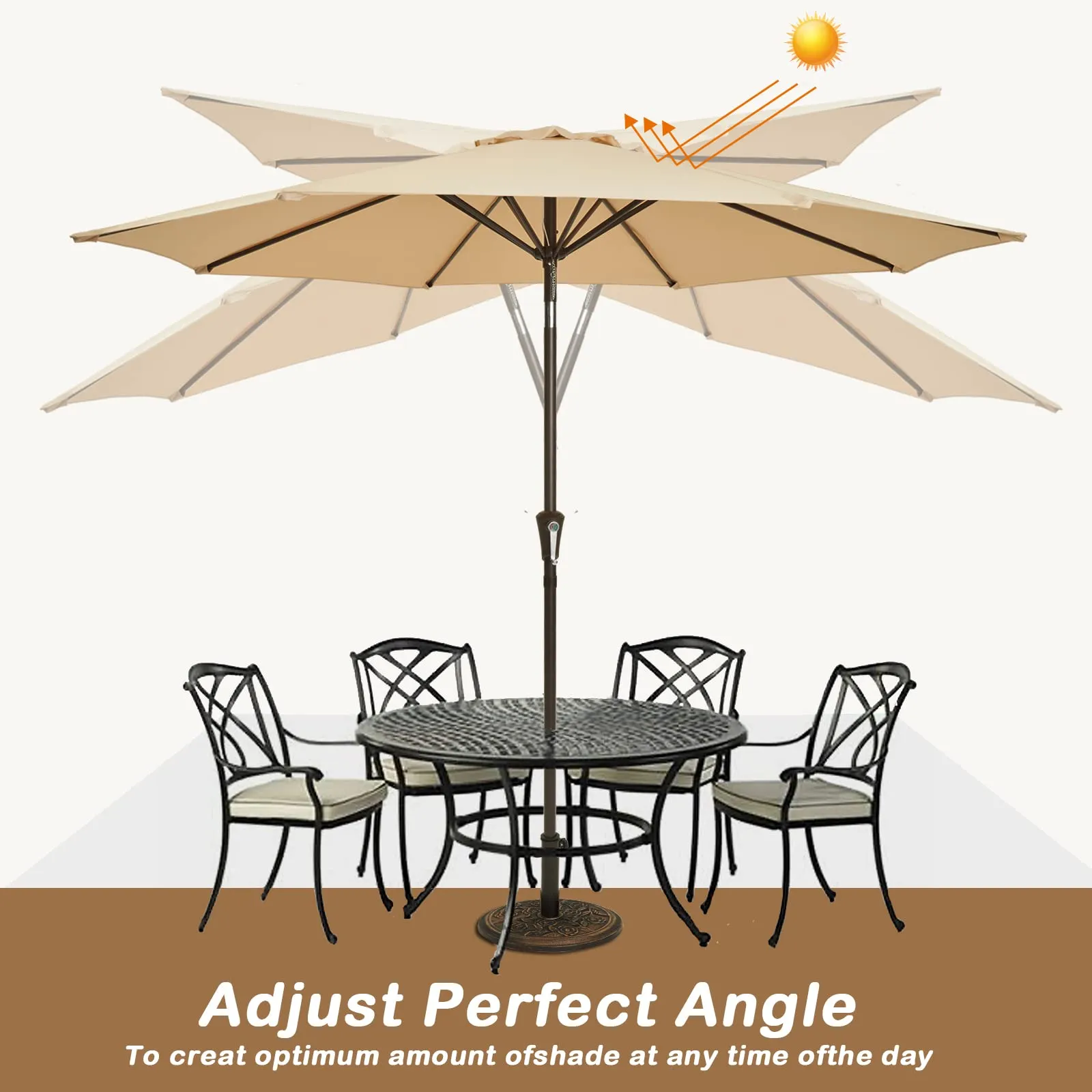 Patio Umbrella 9ft Market Outdoor Table Umbrella with Push Button.