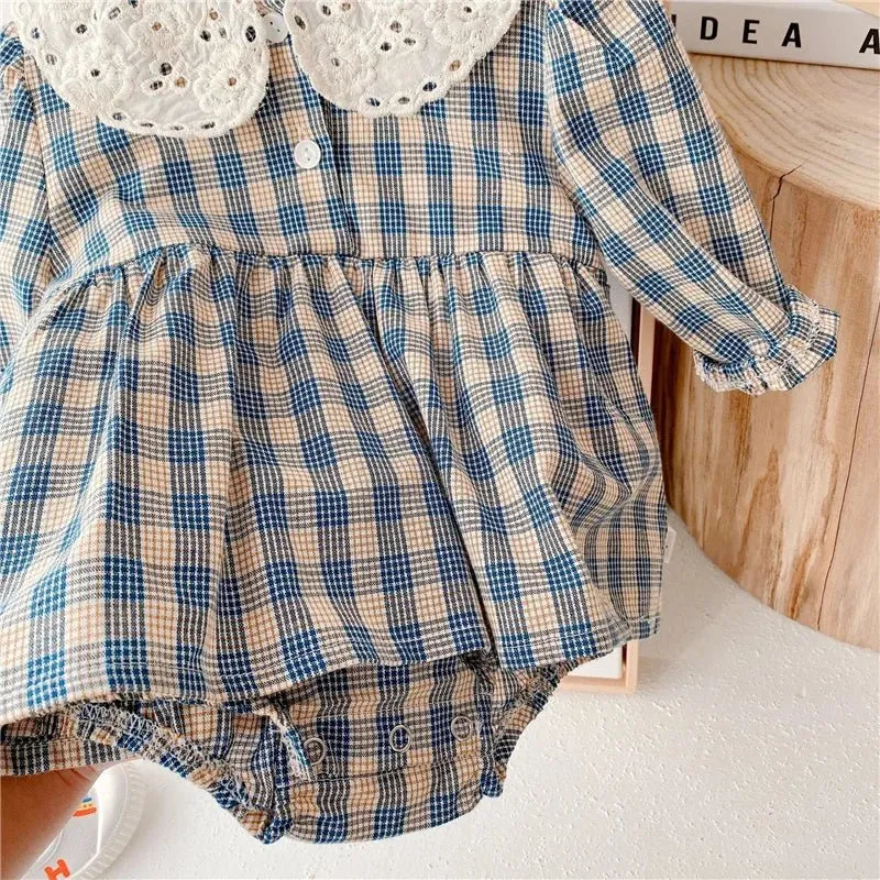 Plaid Ruffle Sleeve Cami Top and Bloomers Set for Girls