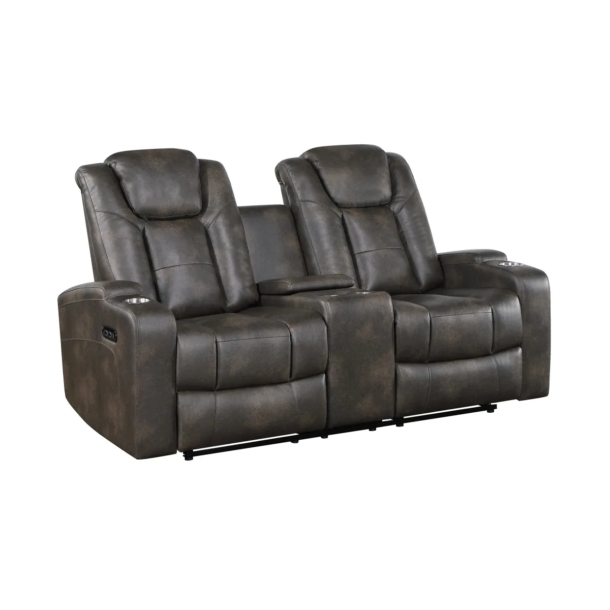 Power Reclining Console Loveseat with USB Ports and Cupholders