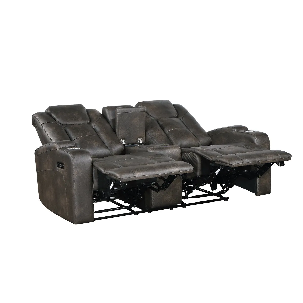 Power Reclining Console Loveseat with USB Ports and Cupholders