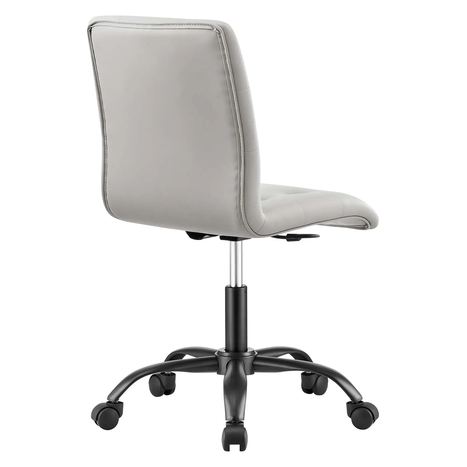 Prim Armless Vegan Leather Office Chair Black Light Gray EEI-4975-BLK-LGR