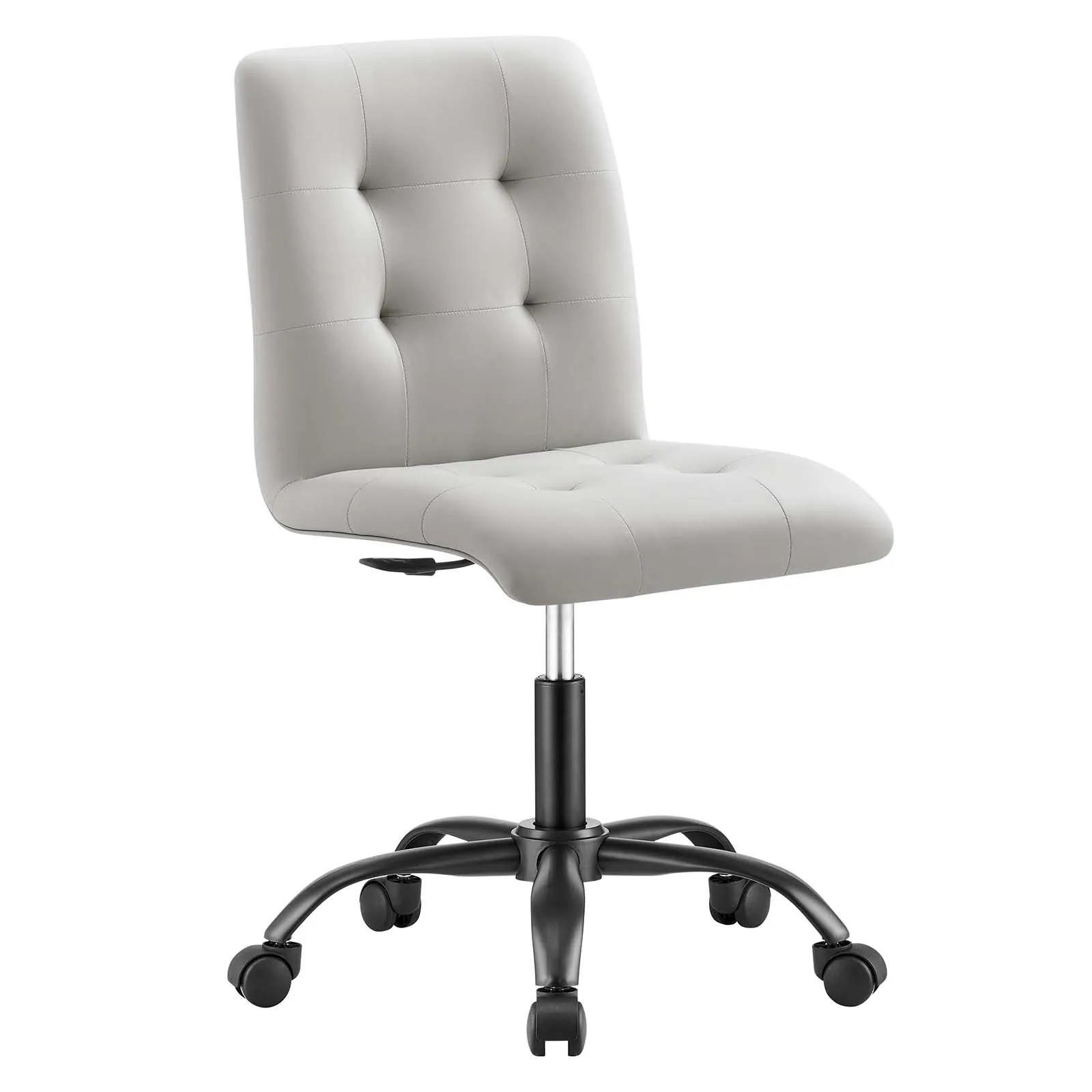 Prim Armless Vegan Leather Office Chair Black Light Gray EEI-4975-BLK-LGR