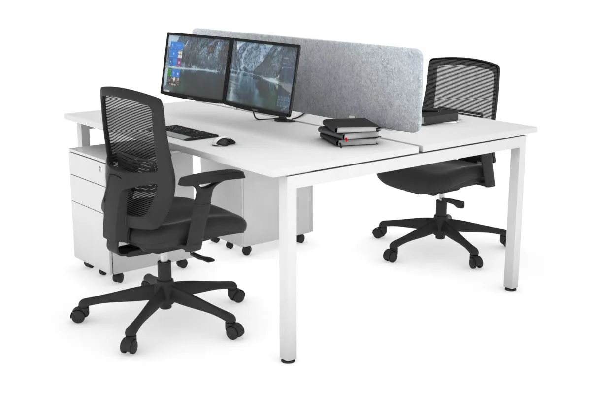 Quadro Square Legs 2 Person Office Workstation [1200L x 700W]