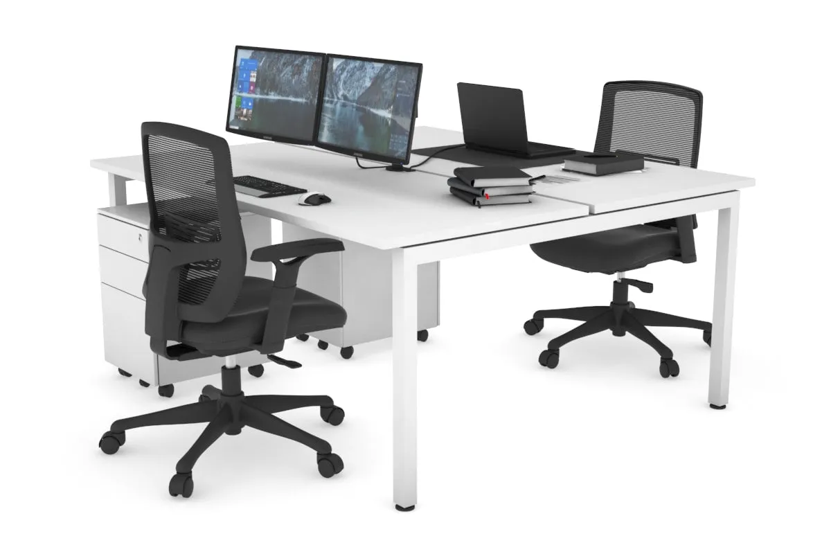 Quadro Square Legs 2 Person Office Workstation [1200L x 700W]