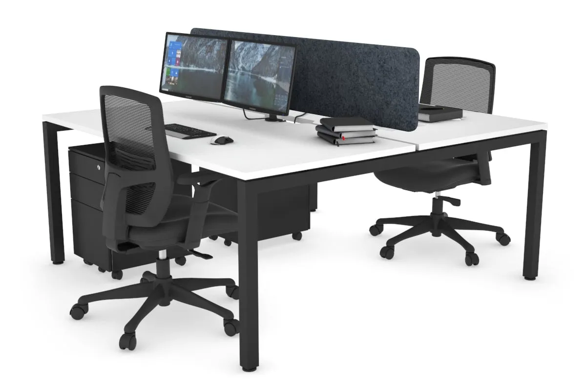 Quadro Square Legs 2 Person Office Workstation [1200L x 800W with Cable Scallop]